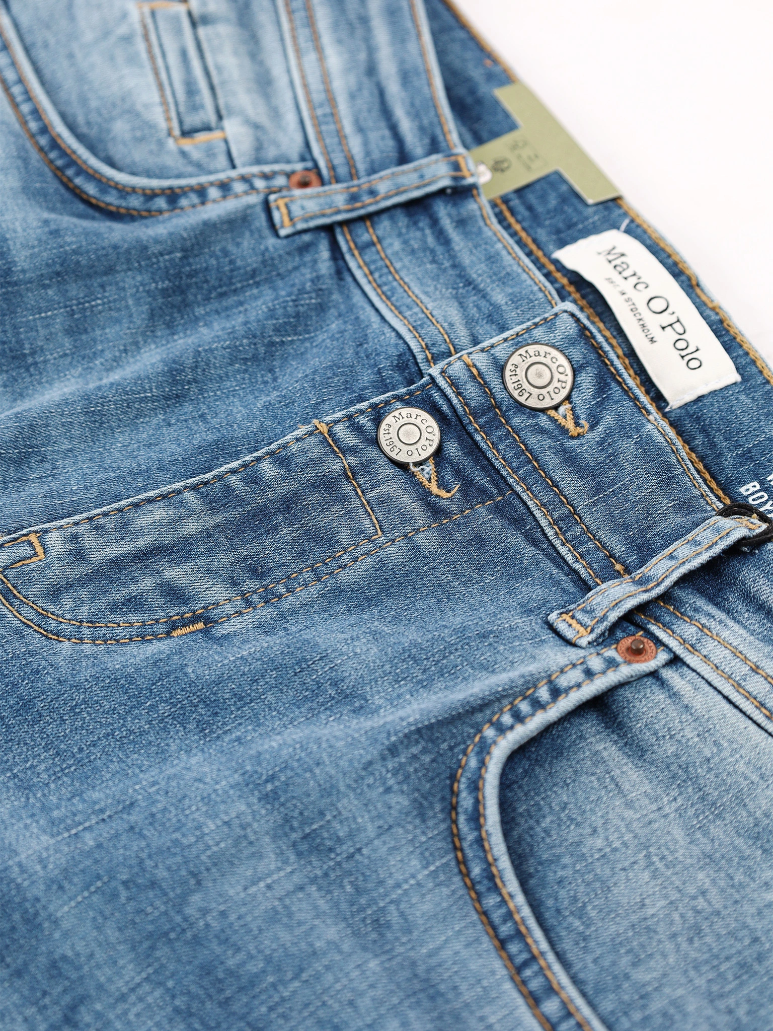 Джинсы голубого цвета из смесового хлопка